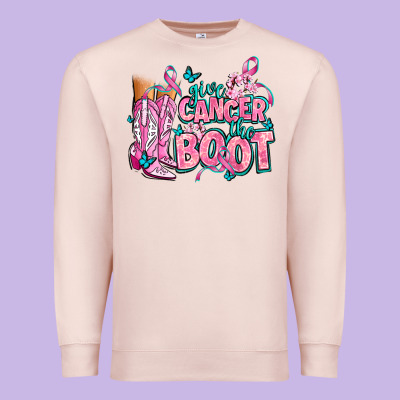 Give The Cancer Boot Premium Sweatshirt Designed By Adodesignshop