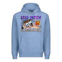 Colony Blue Dead Inside Caffeinated Premium Hoodie - CowhideDigitalArt