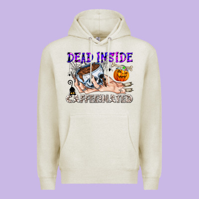 Dead Inside Caffeinated Premium Hoodie Designed By Cowhidedigitalart