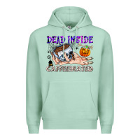 Seafoam Dead Inside Caffeinated Premium Hoodie - CowhideDigitalArt