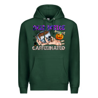 Sports Green Dead Inside Caffeinated Premium Hoodie - CowhideDigitalArt