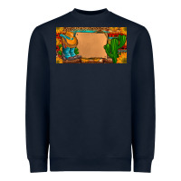 Navy custom cowboy boots aztec sunflowers leopard license plate Heavyweight Sweatshirt - Artiststas