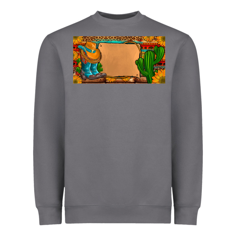 Custom Cowboy Boots Aztec Sunflowers Leopard License Plate Heavyweight Sweatshirt by Artiststas | Teevron