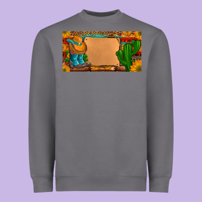 Custom Cowboy Boots Aztec Sunflowers Leopard License Plate Heavyweight Sweatshirt Designed By Artiststas