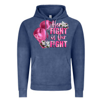 Vintage Denim her fight is our fight Breast cancer awareness Vintage Hoodie - FaDigitalArtStudio