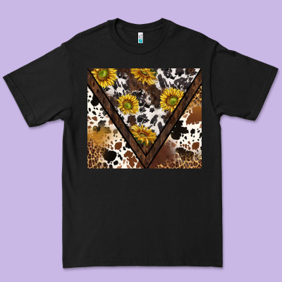Western Sunflowers And Cowhide Tumbler Tbs Premium Tee Designed By Tumblerdesignbyshophia