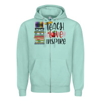 Seafoam teach love inspire Zipper Hoodie - BarkalooDesign