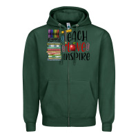 Sports Green teach love inspire Zipper Hoodie - BarkalooDesign