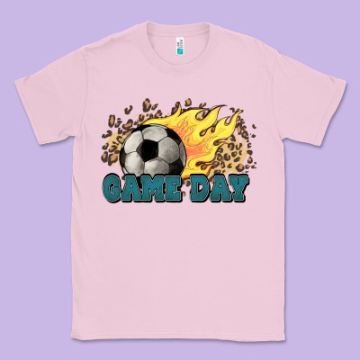 Game Day Soccer Leopard Flames Fireball Classic Tee Designed By Howdyjamesfarm