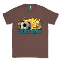 Chestnut Game day Soccer leopard flames fireball Classic Tee - HowdyJamesFarm