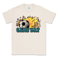 Natural Game day Soccer leopard flames fireball Classic Tee - HowdyJamesFarm