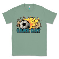 Sage Game day Soccer leopard flames fireball Classic Tee - HowdyJamesFarm