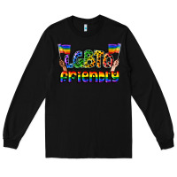 Black lgbtq friendly pride Long Sleeve Tee - FaDigitalArtStudio