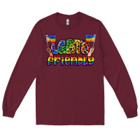 Burgundy lgbtq friendly pride Long Sleeve Tee - FaDigitalArtStudio
