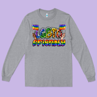 Lgbtq Friendly Pride Long Sleeve Tee Designed By Fadigitalartstudio