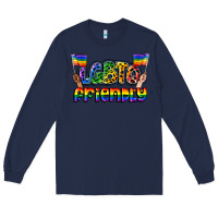 Navy lgbtq friendly pride Long Sleeve Tee - FaDigitalArtStudio