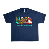 Navy peace love phlebotomy Urban Heavy Tee - OliviaCreatesArt