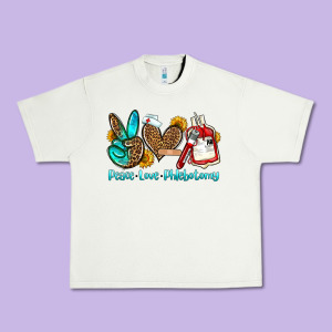 Peace Love Phlebotomy Urban Heavy Tee Designed By Oliviacreatesart
