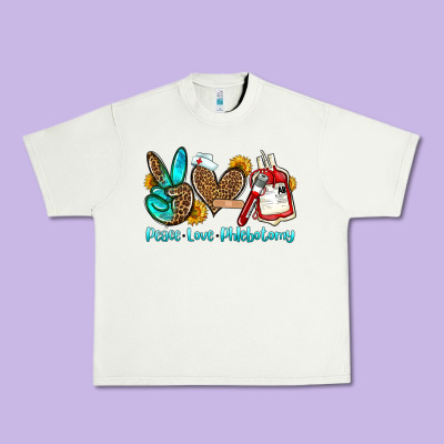 Peace Love Phlebotomy Urban Heavy Tee Designed By Oliviacreatesart