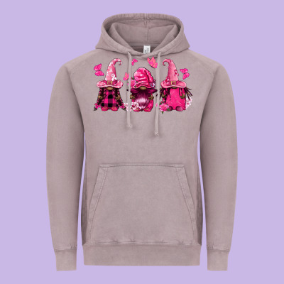 Breast Cancer Afro Gnomies Vintage Hoodie Designed By Fadigitalartstudio