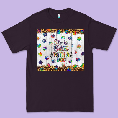 Life Is Better With A Dog Tumbler Tbs Premium Tee Designed By Tumblerdesignbyshophia