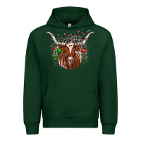 Forest Green christmas  texas longhorn Urban Hoodie - JahusDesignShop