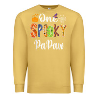 Antique Gold grandpa family halloween matching shirts, one spooky papaw t shirt Premium Sweatshirt - maiPhamDesign