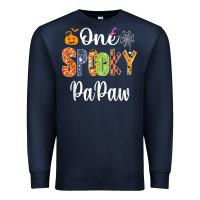 Navy grandpa family halloween matching shirts, one spooky papaw t shirt Premium Sweatshirt - maiPhamDesign