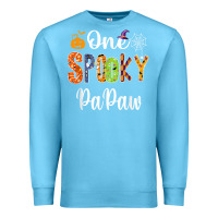 Ocean Blue grandpa family halloween matching shirts, one spooky papaw t shirt Premium Sweatshirt - maiPhamDesign