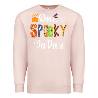 Pale Pink grandpa family halloween matching shirts, one spooky papaw t shirt Premium Sweatshirt - maiPhamDesign