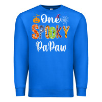 True Royal grandpa family halloween matching shirts, one spooky papaw t shirt Premium Sweatshirt - maiPhamDesign