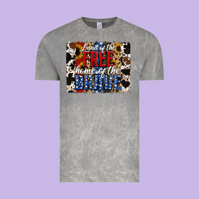 Land Of The Free  Th Of July Brushstroke Vintage Tee Designed By Jasminsmagicworld