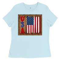America Usa Flag Tumbler Ladies Tee | Teevron