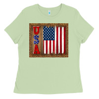 Matcha america usa flag tumbler Ladies Tee - TumblerDesignByShophia