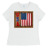 White america usa flag tumbler Ladies Tee - TumblerDesignByShophia