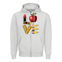 Dove Grey love teacher Zipper Hoodie - BarkalooDesign