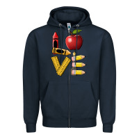 Navy love teacher Zipper Hoodie - BarkalooDesign