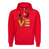 Red love teacher Zipper Hoodie - BarkalooDesign