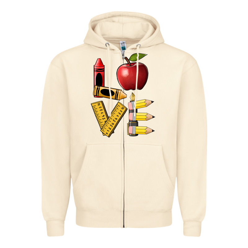 Love Teacher Zipper Hoodie by BarkalooDesign | Teevron