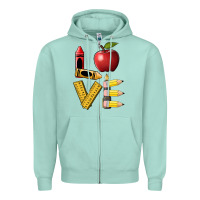 Seafoam love teacher Zipper Hoodie - BarkalooDesign