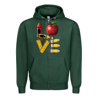 Sports Green love teacher Zipper Hoodie - BarkalooDesign