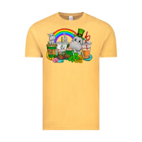 Vintage Mustard St. Patrick's Hippopotamus coffee cups Vintage Tee - CowGirlArtShop