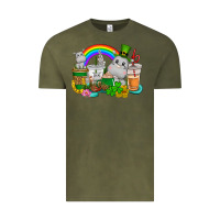 Vintage Olive St. Patrick's Hippopotamus coffee cups Vintage Tee - CowGirlArtShop