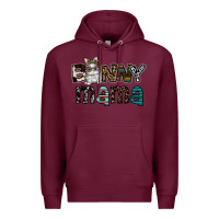 Burgundy Bunny mama Premium Hoodie - CowhideDigitalArt