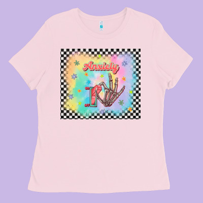 Anxiety On Tumbler Ladies Tee Designed By Tumblerdesignbyshophia