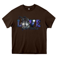 Chocolate Brown For The Love Of The Wolves Heavy Core Tee - RanaPortraitStore