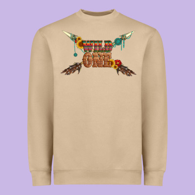 Wild One With Gemstone And Sunflower Heavyweight Sweatshirt Designed By Artiststas