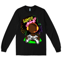 Black black gamer girl Long Sleeve Tee - FaDigitalArtStudio