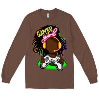 Chestnut black gamer girl Long Sleeve Tee - FaDigitalArtStudio