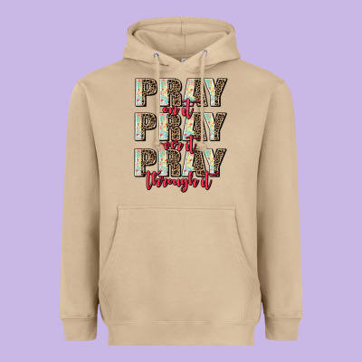 Pray On It Pray Over It Pray Through It Heavyweight Hoodie Designed By Adodesignshop